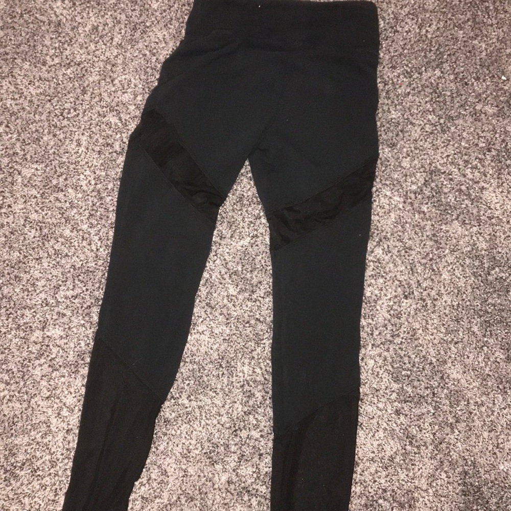 mesh high waisted black leggings